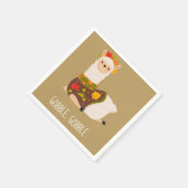 Funny Llama Türkei Erntedank Serviette (Ecke)
