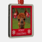 Funny Llama und Weihnachtsbälle Ornament (Rechts)