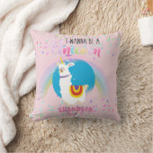 Funny Llama Unicorn Alpaca Kawaii Niedlicher Name Kissen (Decke)