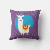 Funny Llama Unicorn Alpaca Kawaii Niedlicher Name Kissen (Rückseite)
