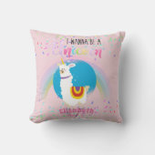 Funny Llama Unicorn Alpaca Kawaii Niedlicher Name Kissen (Vorderseite)