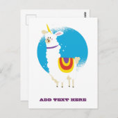 Funny Llama Unicorn Alpaca Kawaii Niedlicher Name Postkarte (Vorne/Hinten)