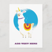 Funny Llama Unicorn Alpaca Kawaii Niedlicher Name Postkarte (Vorderseite)