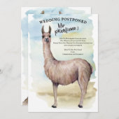 Funny Llama Watercolor Hochzeit verschoben Einladung (Vorne/Hinten)