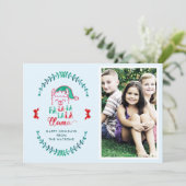 Funny Llama Weihnachts-Sprichwort Spaß Foto Holida (Stehend Vorderseite)