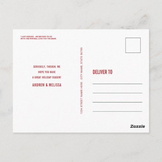 Funny Llama Weihnachts-Weihnachtsfoto-Karte Postka Postkarte (Rückseite)