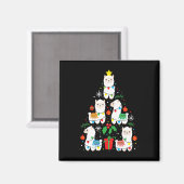 Funny Llama Weihnachtsbaum Dekoration Geschenk Wom Magnet (Vorderseite/Rückseite)