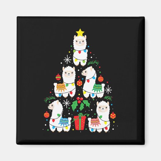 Funny Llama Weihnachtsbaum Dekoration Geschenk Wom Magnet (Vorne)
