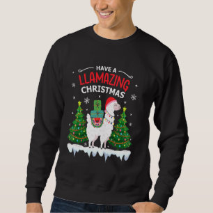Funny Llama Weihnachtsmannmütze Weihnachten Pajama Sweatshirt