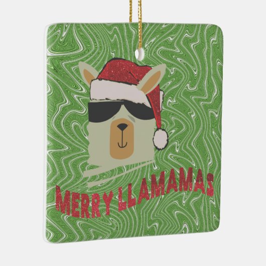 Funny Llama Weihnachtsschmuck - Merry Llamamas (Rechts)