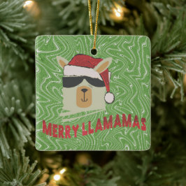 Funny Llama Weihnachtsschmuck - Merry Llamamas