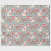 Funny Llama Weihnachtswrapping Papier Geschenkpapier (Flach)