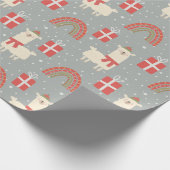Funny Llama Weihnachtswrapping Papier Geschenkpapier (Ecke)
