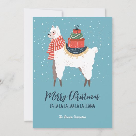 Funny Llama Winterurlaub Frohe Weihnachten (Vorderseite)