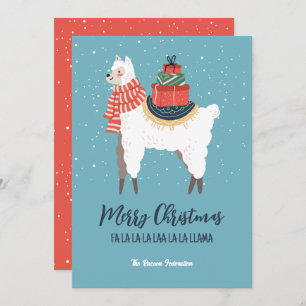 Funny Llama Winterurlaub Frohe Weihnachten