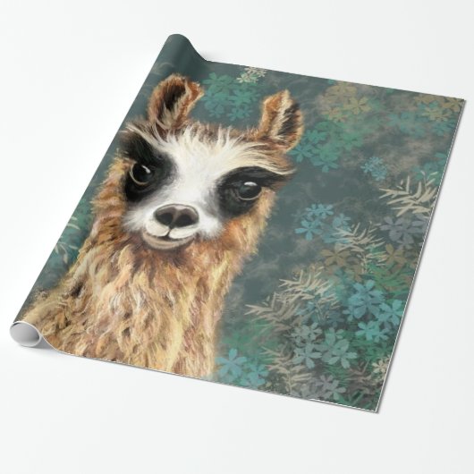 Funny Llama Wrapping Paper Geschenkpapier (Ungerollt)