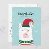 Funny Llama, Year We Got Fleeced Covid Christmas Postkarte (Vorne/Hinten)
