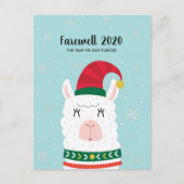Funny Llama, Year We Got Fleeced Covid Christmas Postkarte (Vorderseite)
