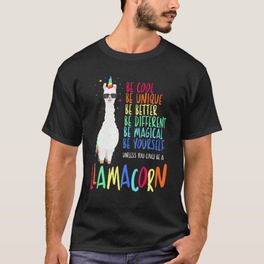 Funny Llamacorn Funny Niedlich Llama Unicorns T-Shirt (Vorderseite)