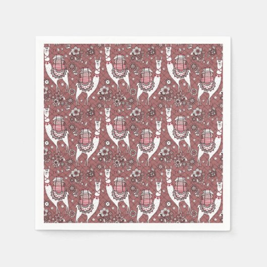 Funny Llamas Pattern Serviette (Vorderseite)