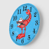 Funny Lobster Fish Wall Clock Große Wanduhr (Winkel)