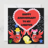 Funny Lobster Jubiläumskarte für Ihn und ihr Karte (Vorderseite)