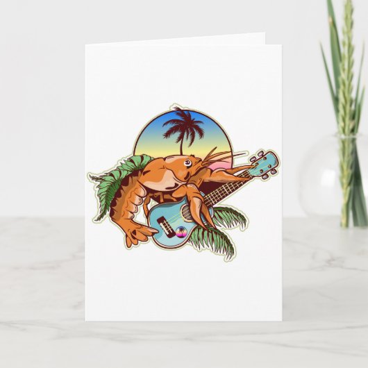 funny lobster playing a ukulele karte (Vorderseite)