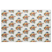 funny lobster playing a ukulele stoff (Fat Quarter (45,7 x 55,9 cm))