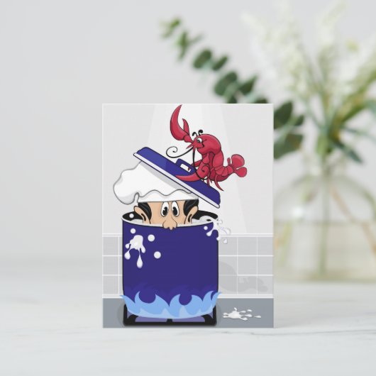 Funny Lobster Postkarte (Stehend Vorderseite)
