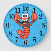 Funny Lobster Wall Clock Große Wanduhr (Vorderseite)