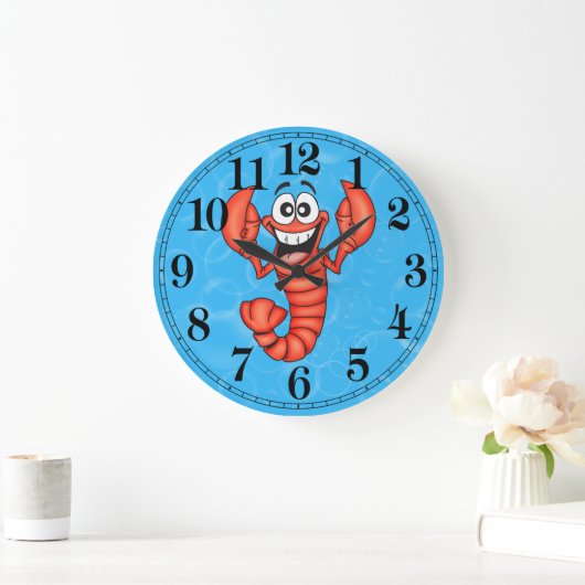 Funny Lobster Wall Clock Große Wanduhr (Zuhause)