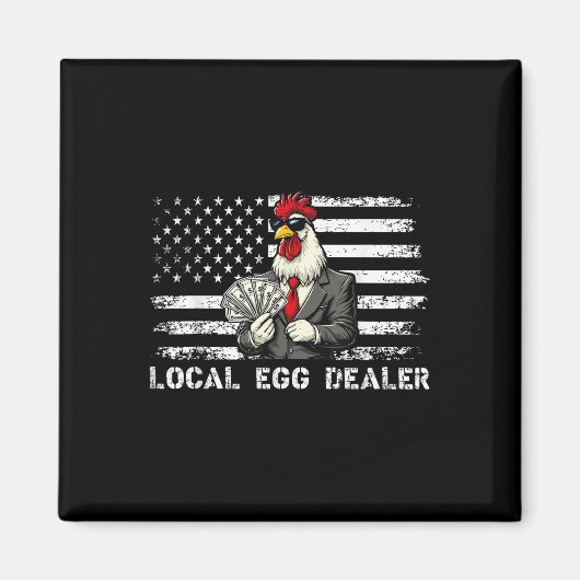 Funny Local Egal Händler American Flag Hühnchen Lo Magnet (Vorne)