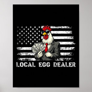 Funny Local Egal Händler American Flag Hühnchen Lo Poster
