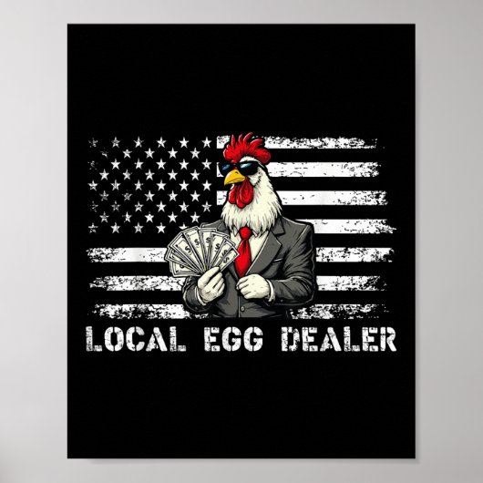 Funny Local Egal Händler American Flag Hühnchen Lo Poster (Vorne)