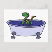 Funny Loch Ness Monster in Bathtub Postkarte (Vorderseite)