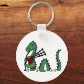 Funny Loch Ness Monster spielt Bagpipe Schlüsselanhänger (Vorderseite)