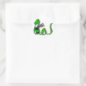 Funny Loch Ness Monster spielt Blue Bagpipe Runder Aufkleber (Tasche)