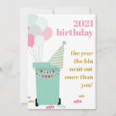 Funny Lockdown Covid Trash Bin Birthday Card (Vorderseite)