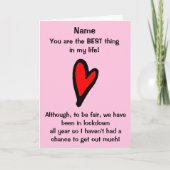 Funny Lockdown Valentinstag Karte (Vorderseite)