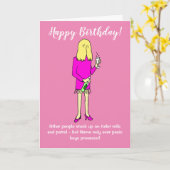 Funny Lockdown Woman Panic kauft Prosecco Geburtst Karte (Gelbe Blume)