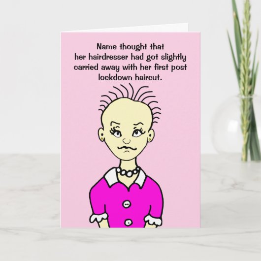 Funny Lockout First Haircut Female Birthday Card Karte (Vorderseite)