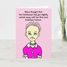 Funny Lockout First Haircut Female Birthday Card Karte