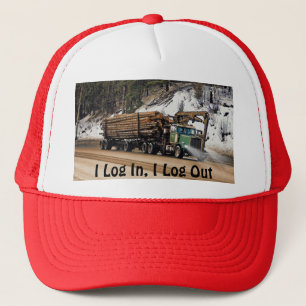 Funny Log In - Log Out Login Trucker Art Truckerkappe