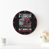 Funny Logbook Red Trucker Große Wanduhr (Zuhause)