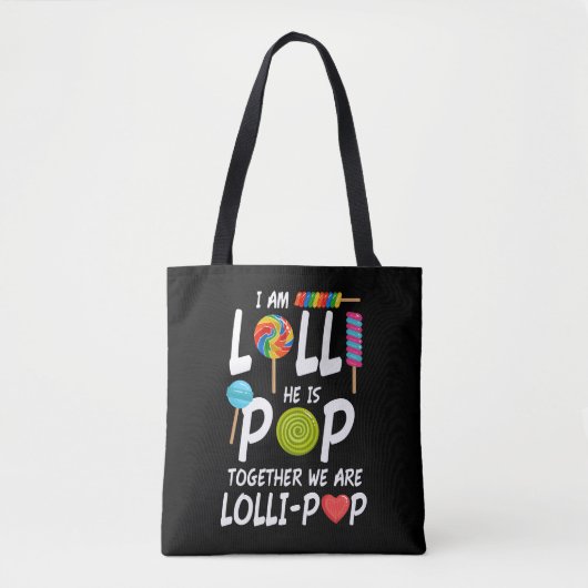 Funny Lolli und Pop Grandelterns Nickname Geschenk Tasche (Vorderseite)