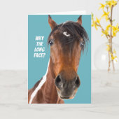 Funny Long Faced Pferd Bucking Geburtstag Karte (Gelbe Blume)