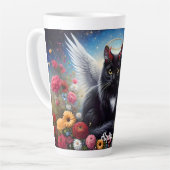 Funny Long Hairs Black Demon and Angel Cat Milchtasse (Linke Ecke)