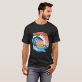 Funny Long Hairs Dackel Japanisch Kanagawa Wave T-Shirt (Vorne ganz)