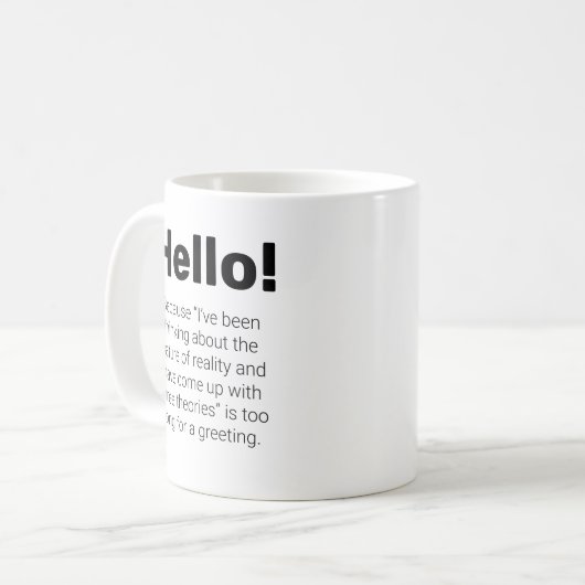 Funny Long Hello Tasse (Vorderseite Links)