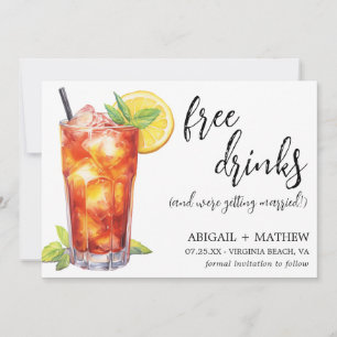 Funny Long Island Iced Tee Cocktail Foto Hochzeit Save The Date